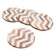 Round Wooden Coasters with White Resin Inlay Geometric Design-Set of 4